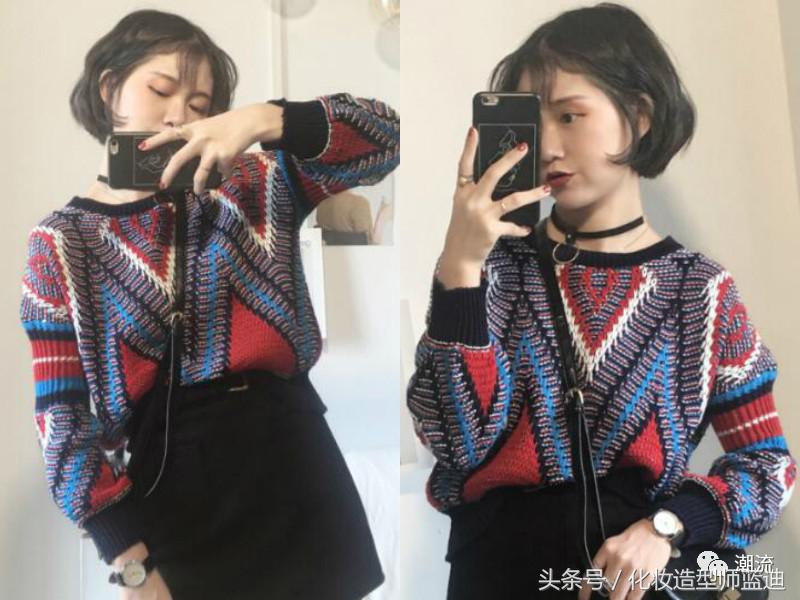 发型韩式中长马尾,头发细软的中短发型烫发教程