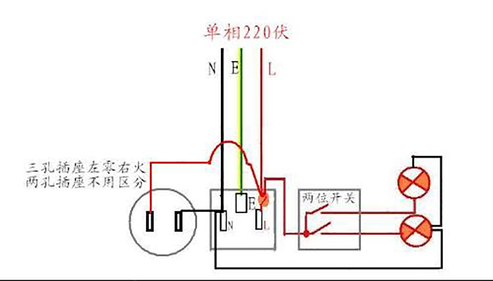 oppo一开五孔单控插座接线图,电工带开关的插座接线图