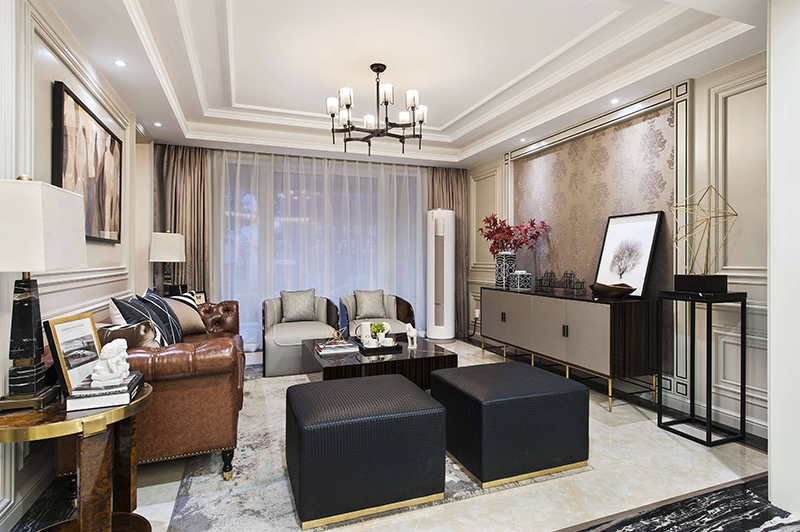 美式混搭别墅装修南昌,南昌经开区正荣府118平装修效果图