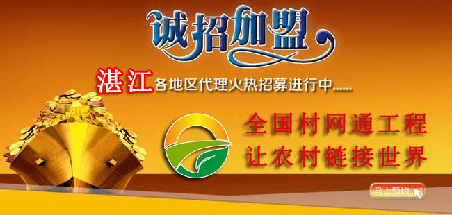全国村网通工程，湛江各地区代理火热招幕进行中……