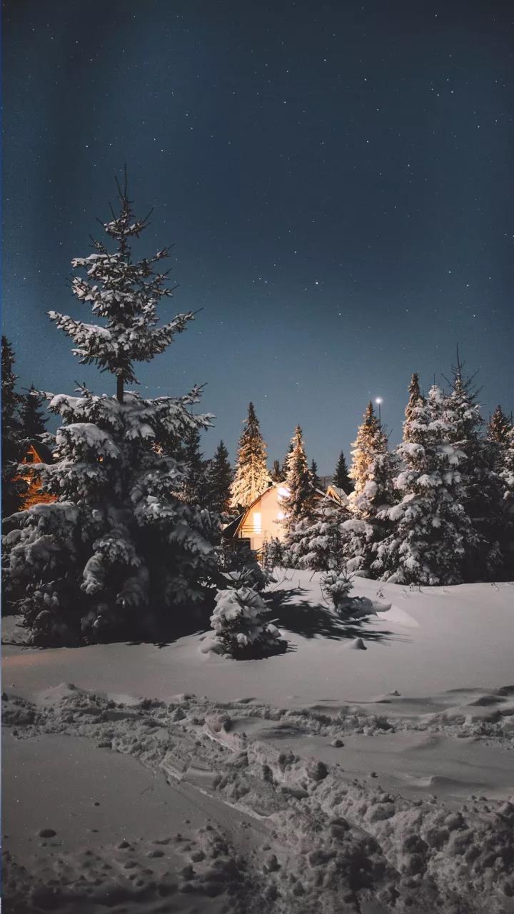 iphonex绝美风景壁纸草原,浪漫雪景冬日治愈系壁纸