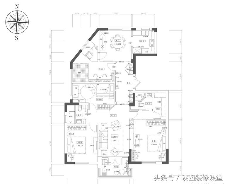 162方四室两厅摩登美式轻奢之家,162平米4室2厅多少钱