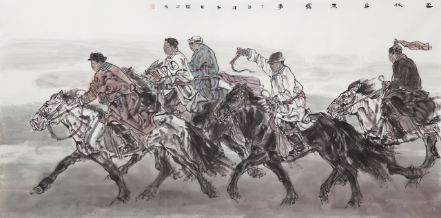 大幅作品画展,四尺整张竖幅参展作品