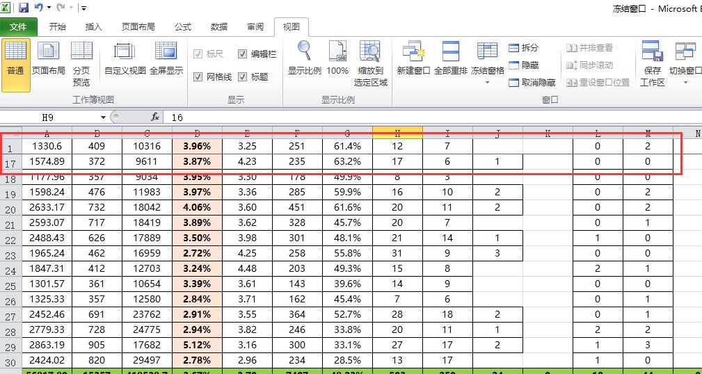 Excel中看数据总是眼花看串行？你需要学习冻结窗口这个功能