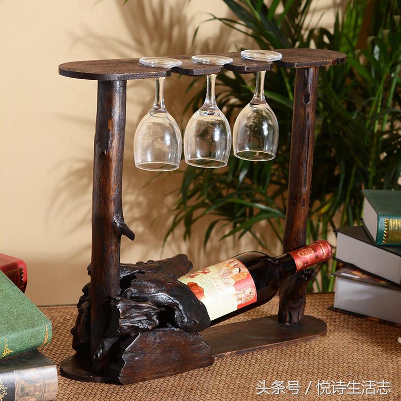 创意吧台悬挂式红酒架,创意家饰魔术般的红酒架
