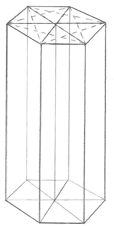 几何体素描教程六棱柱,素描静物几何体六棱柱