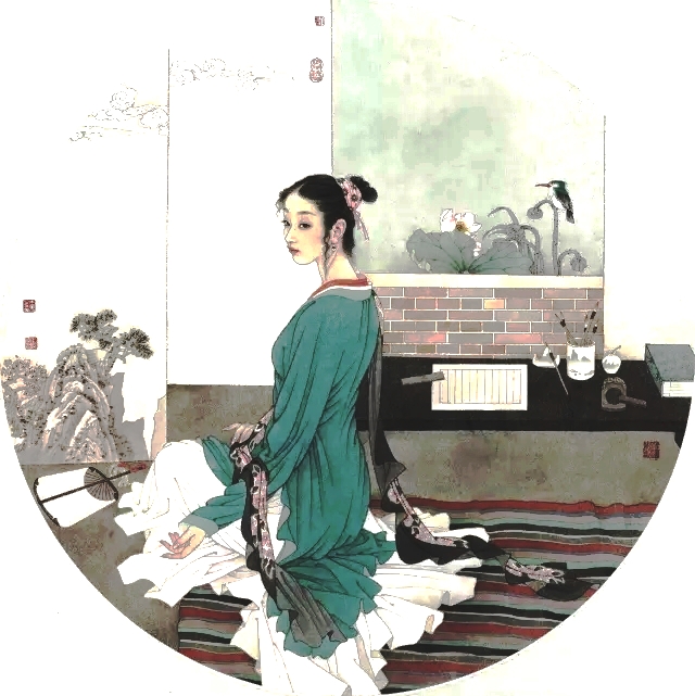 国画名家杨淑涛工笔仕女画欣赏,赵国经工笔仕女画作品欣赏