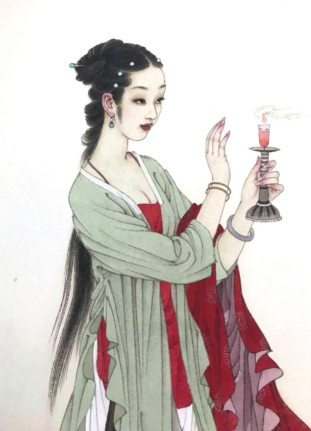 国画名家杨淑涛工笔仕女画欣赏,赵国经工笔仕女画作品欣赏