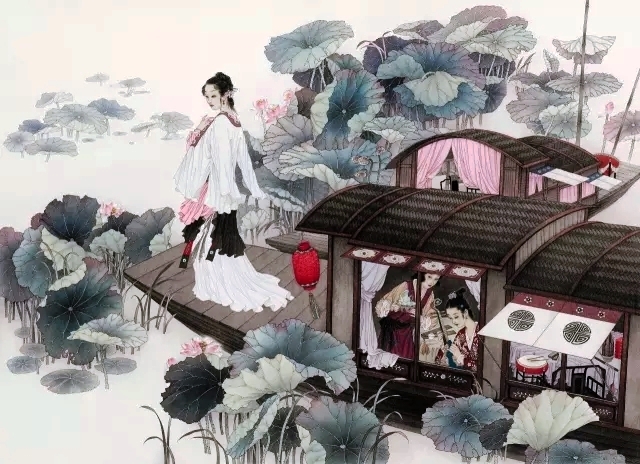 国画名家杨淑涛工笔仕女画欣赏,赵国经工笔仕女画作品欣赏