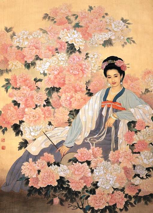 国画名家杨淑涛工笔仕女画欣赏,赵国经工笔仕女画作品欣赏