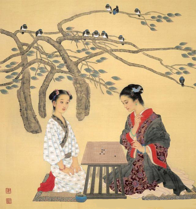 国画名家杨淑涛工笔仕女画欣赏,赵国经工笔仕女画作品欣赏