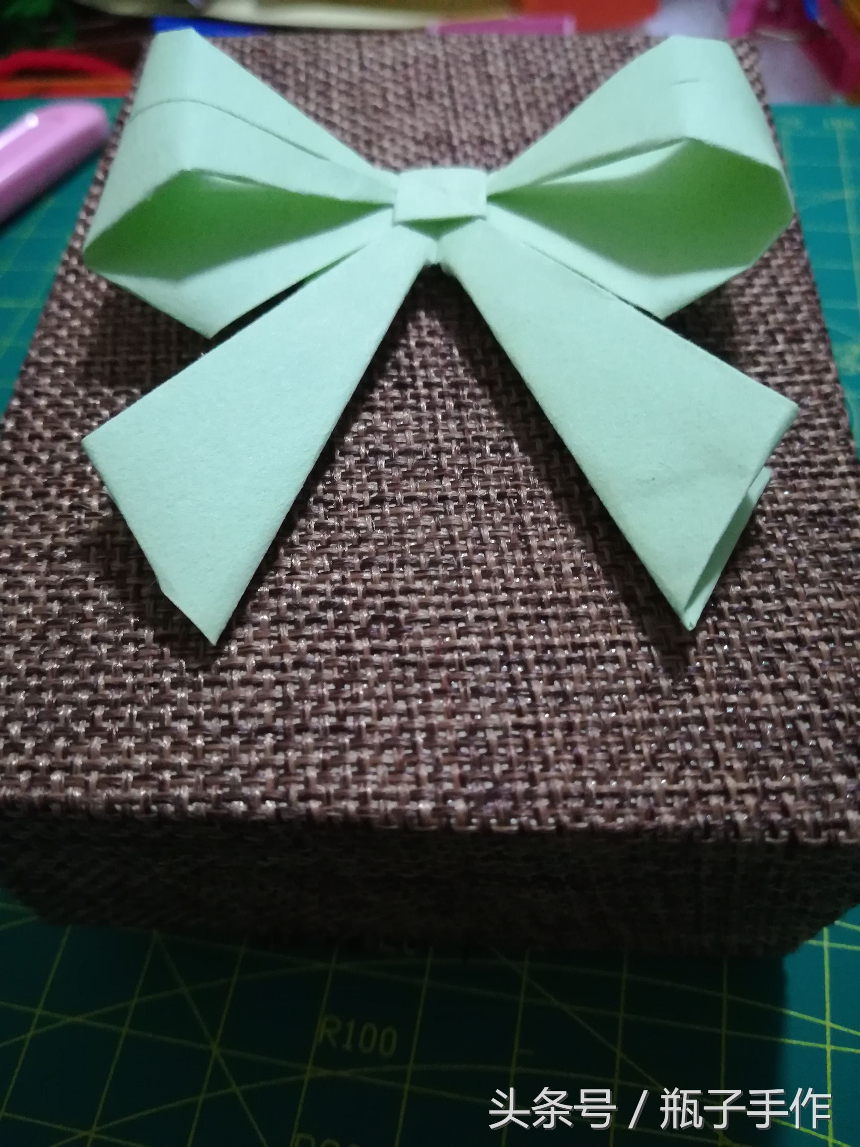 手工diy折纸ins蝴蝶结,手工折纸蝴蝶结详细慢教程