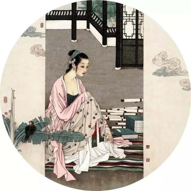 国画名家杨淑涛工笔仕女画欣赏,赵国经工笔仕女画作品欣赏