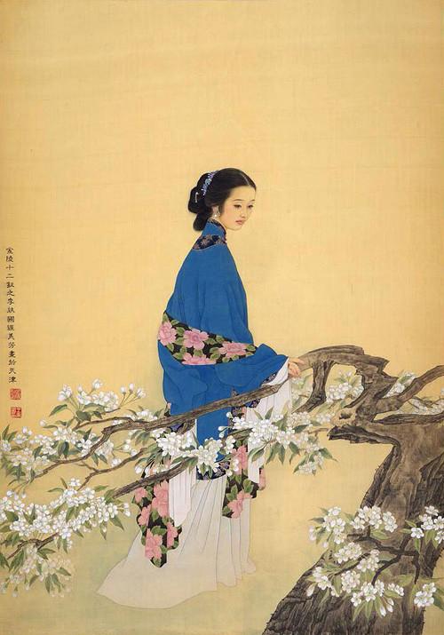 国画名家杨淑涛工笔仕女画欣赏,赵国经工笔仕女画作品欣赏