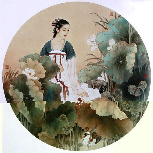国画名家杨淑涛工笔仕女画欣赏,赵国经工笔仕女画作品欣赏