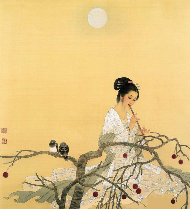 国画名家杨淑涛工笔仕女画欣赏,赵国经工笔仕女画作品欣赏