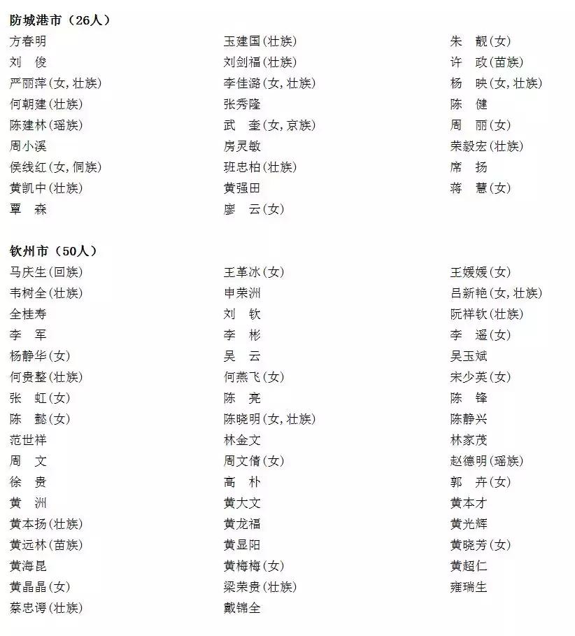 广西新一届全国人大代表完整名单,广西审计厅人事任免人员调任公示