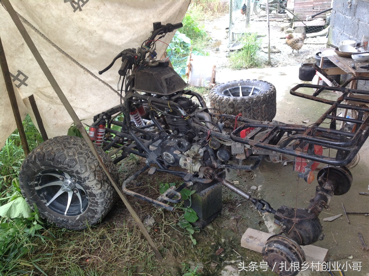 自改沙滩车教程,沙滩车改旋耕轮