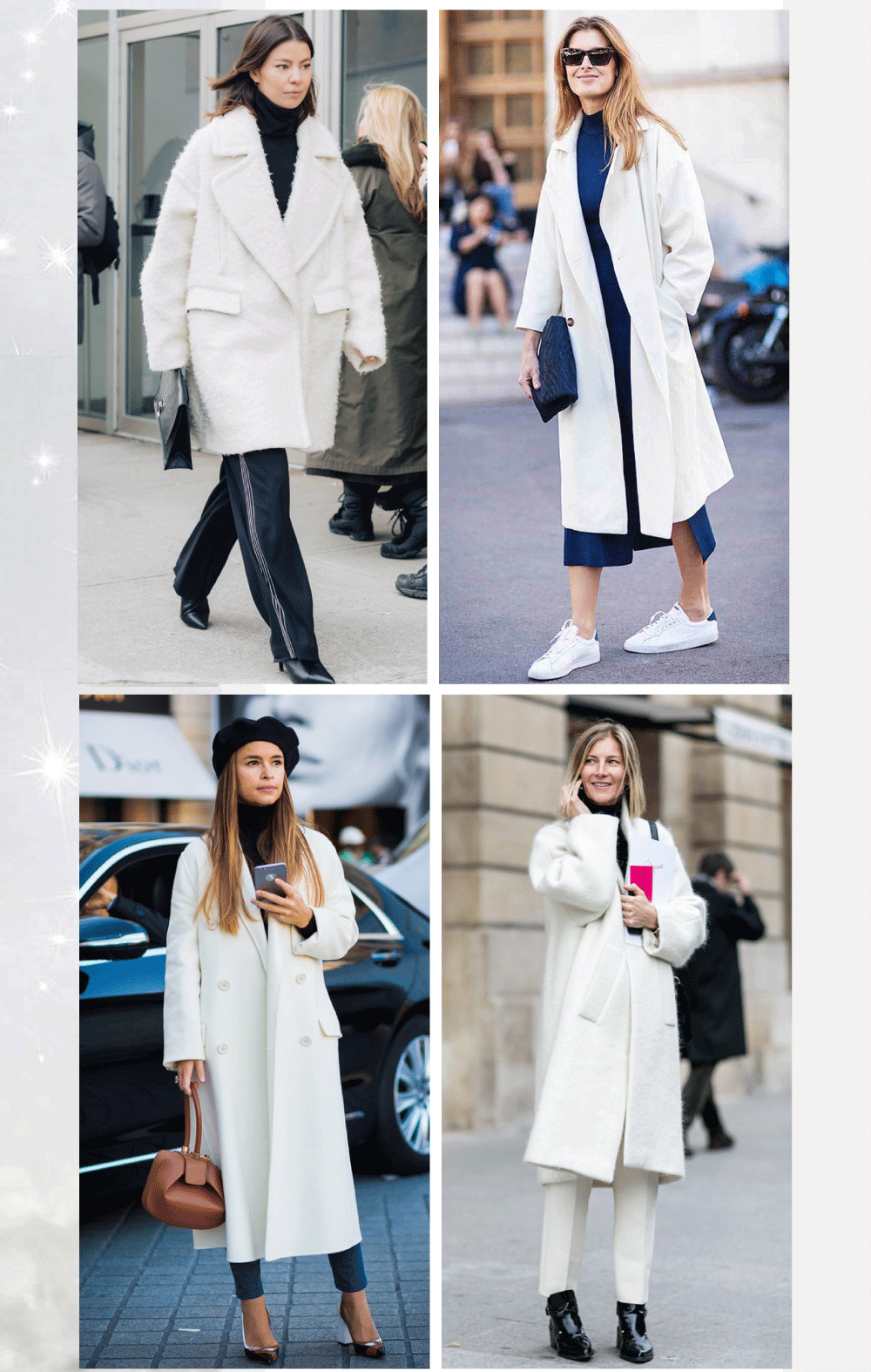 今年有没有流行白色的大衣,比较显白的大衣