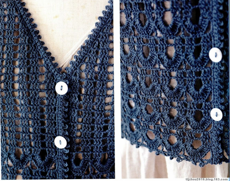 从上往下钩针开衫详细图解,从上往下钩针开衫