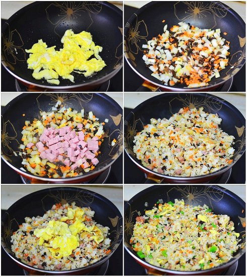 给炒饭点颜色看看——五色炒饭