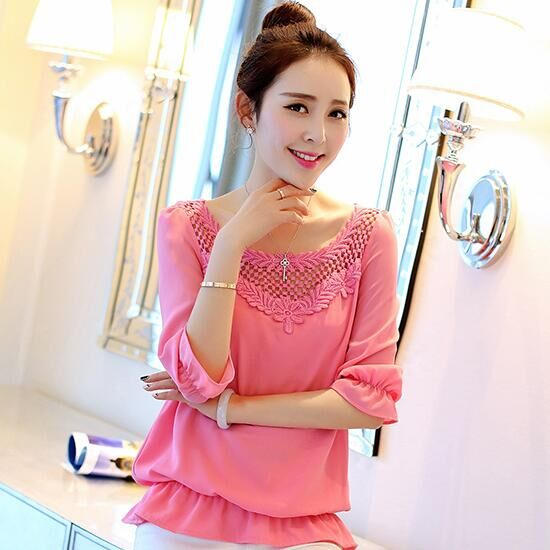 雪纺衫小清新夏季,夏季甜美雪纺衫