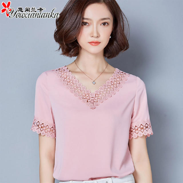 雪纺衫小清新夏季,夏季甜美雪纺衫