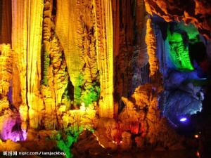 喀斯特地貌溶洞银子岩,广西桂林银子岩溶洞