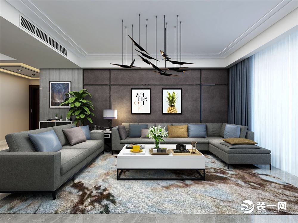 餐厅镜子能扩大空间！青岛鲁润静园143平案例，现代硬装造价11万