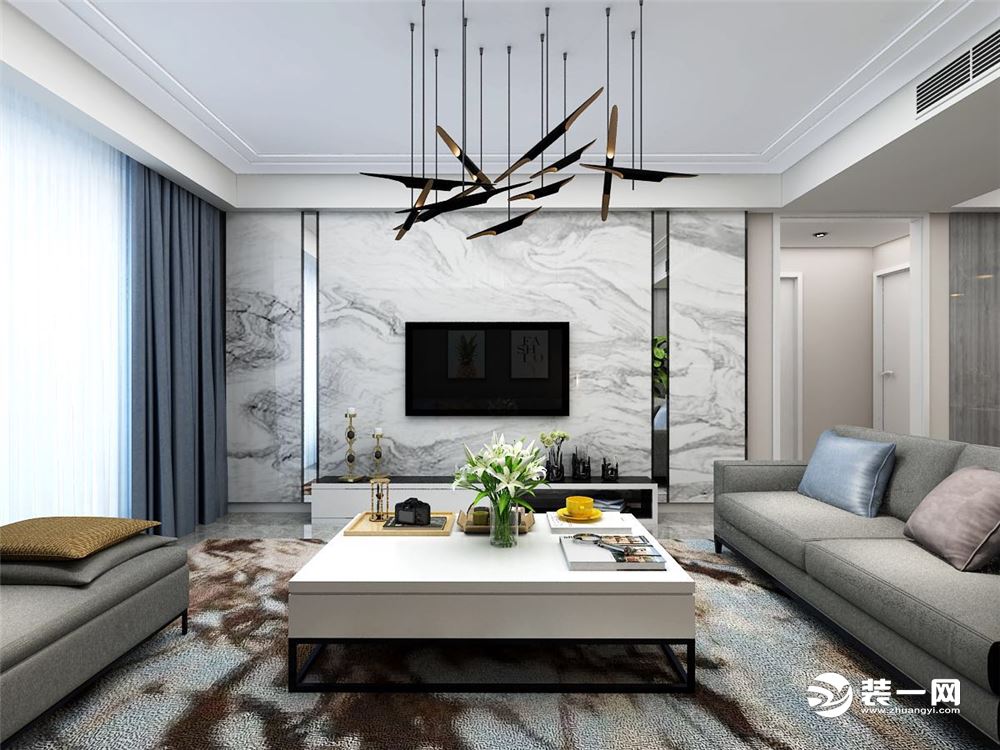 餐厅镜子能扩大空间！青岛鲁润静园143平案例，现代硬装造价11万