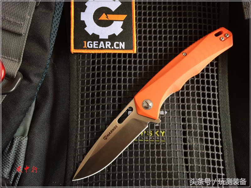 悍迪HARNDS双子星橙色柄户外*刀折**评测