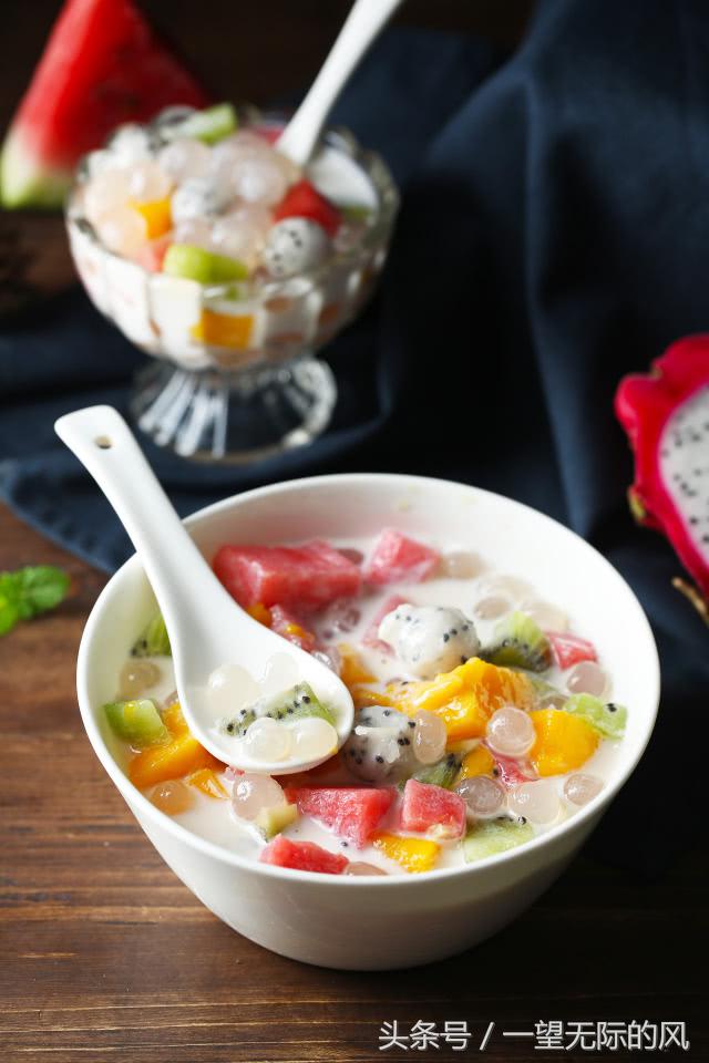 椰浆西米芋圆捞,水果西米捞图解