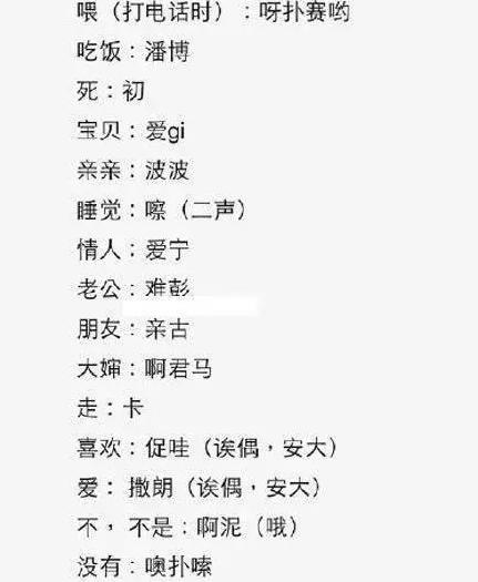 韩语常用词中文谐音,韩语常用语中国谐音