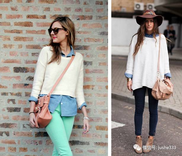 小个子牛仔衬衫的穿法,万能单品白衬衫的n种穿法