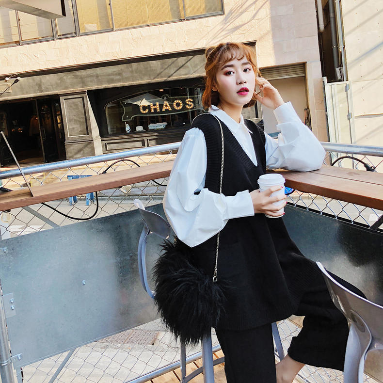 白色马甲线针织搭配,针织马甲有效穿搭