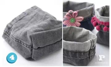 用旧牛仔裤做好看的挂墙收纳袋,旧牛仔裤改造车载收纳袋