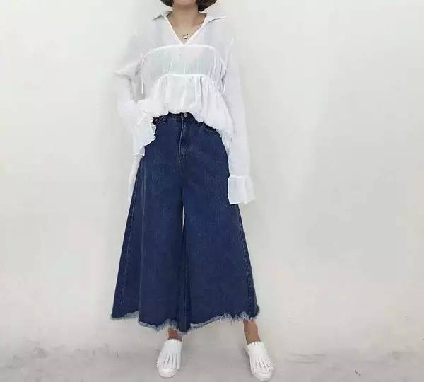 裙裤阔腿裤夏季搭配,阔腿裤穿搭时尚女装图片夏季