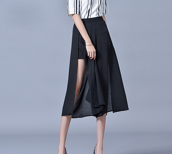 裙裤阔腿裤夏季搭配,阔腿裤穿搭时尚女装图片夏季