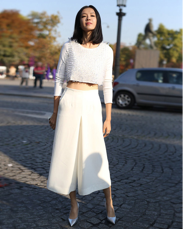 裙裤阔腿裤夏季搭配,阔腿裤穿搭时尚女装图片夏季