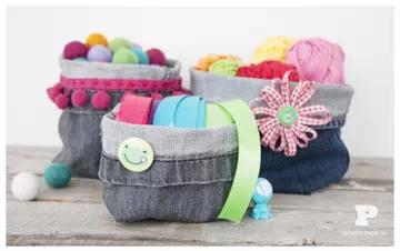 用旧牛仔裤做好看的挂墙收纳袋,旧牛仔裤改造车载收纳袋