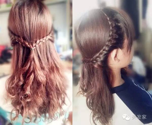 彩绳编发教程图解慢动作,中短发编发发型扎法图解