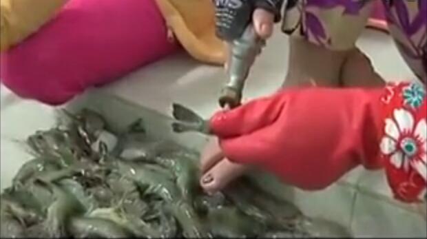 你吃的虾可能打了胶！简直令人发指，看吐了