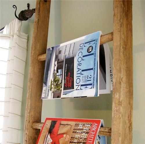 置物架小户型收纳,原木梯形置物架书架家用落地