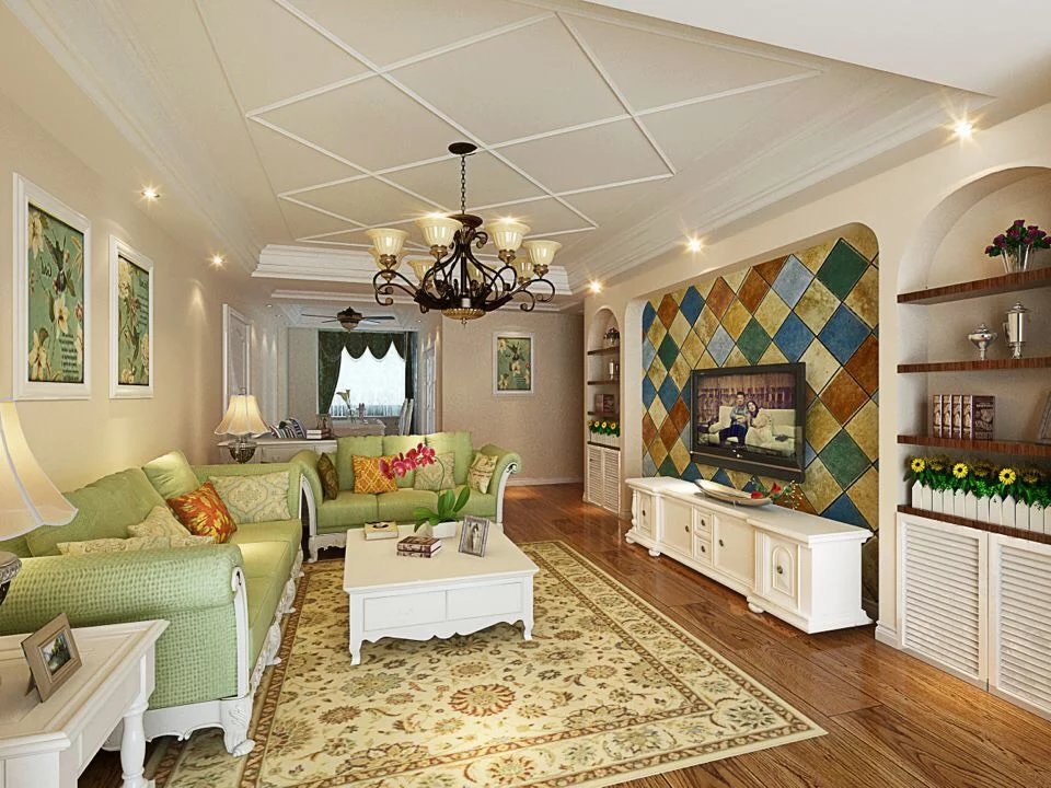 三室两厅两卫美式田园混搭婚房毕业照