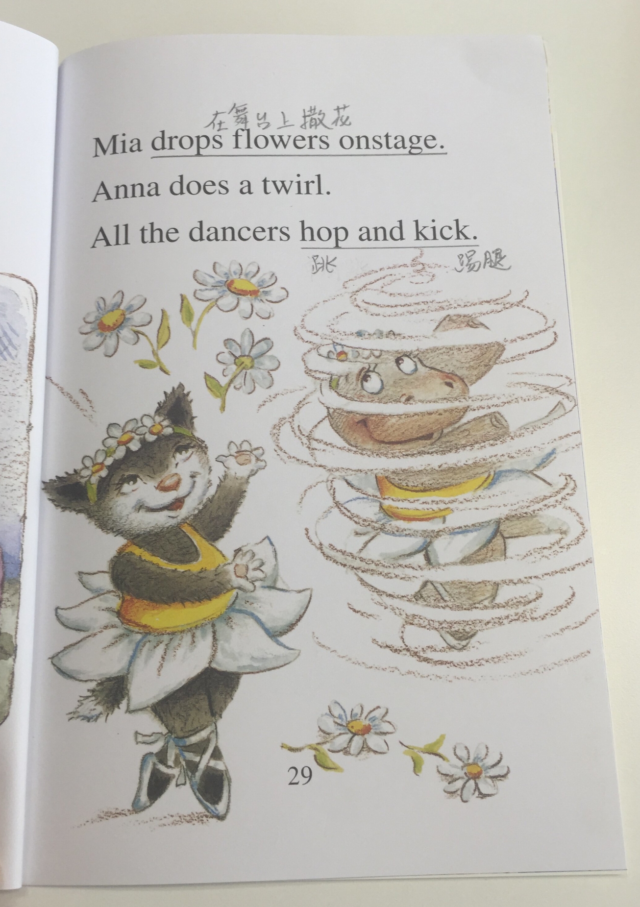 跟小猫Mia绘本学跳舞相关的英文，服装、舞蹈动作应有尽有