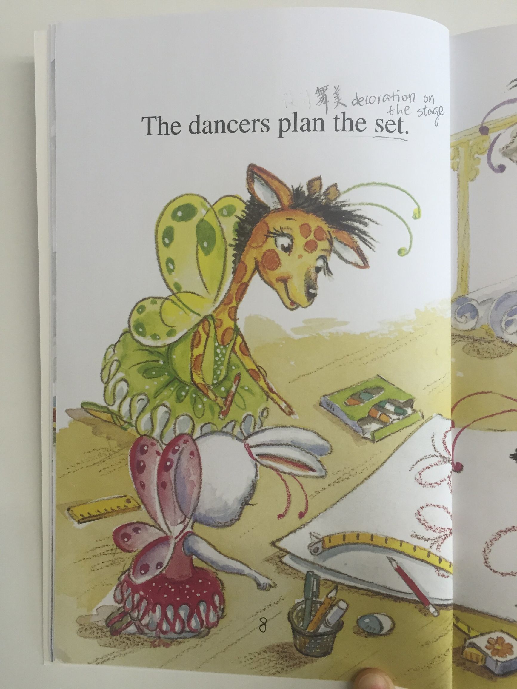 跟小猫Mia绘本学跳舞相关的英文，服装、舞蹈动作应有尽有