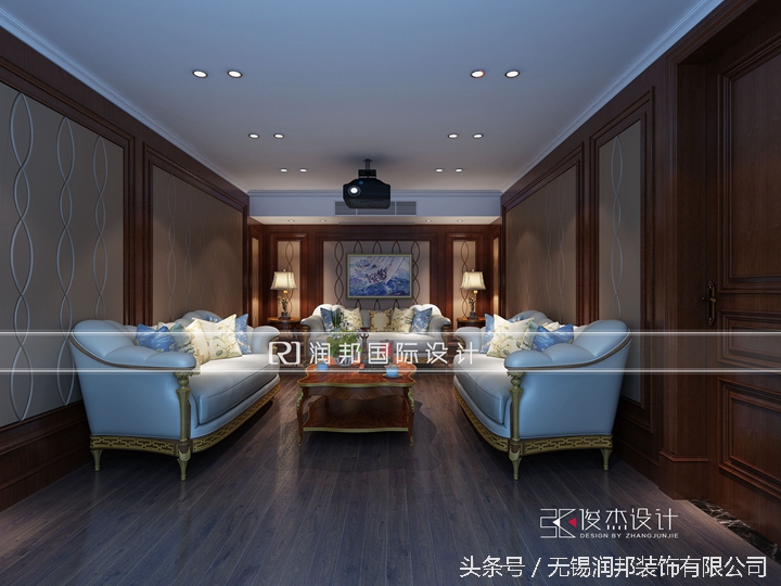 300平米美式风格一楼半豪华别墅,简约法式别墅案例