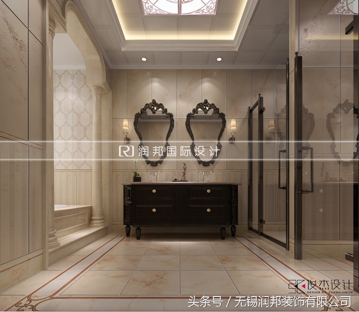 300平米美式风格一楼半豪华别墅,简约法式别墅案例