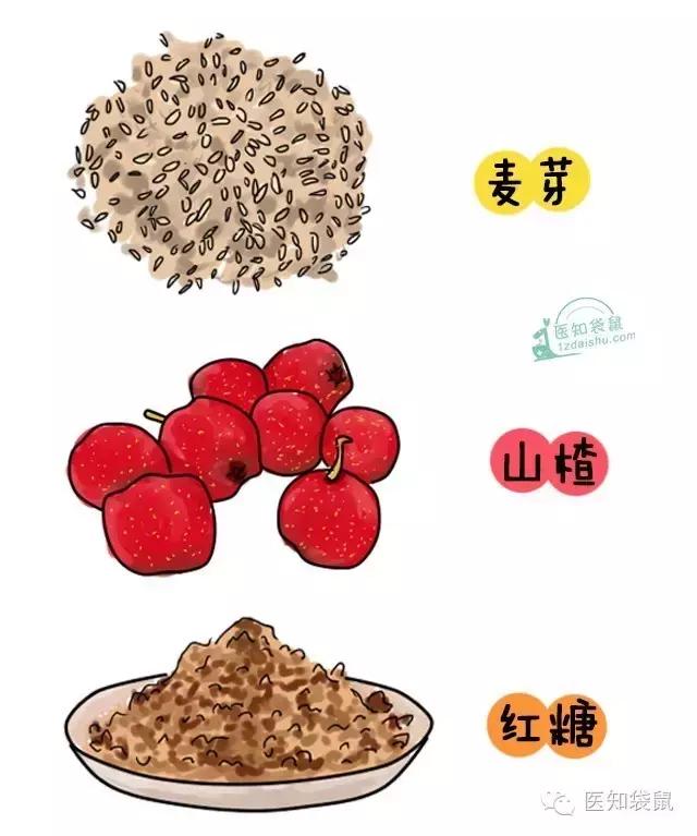 麦芽山楂花椒可以一起煮水回奶吗,麦芽治涨奶