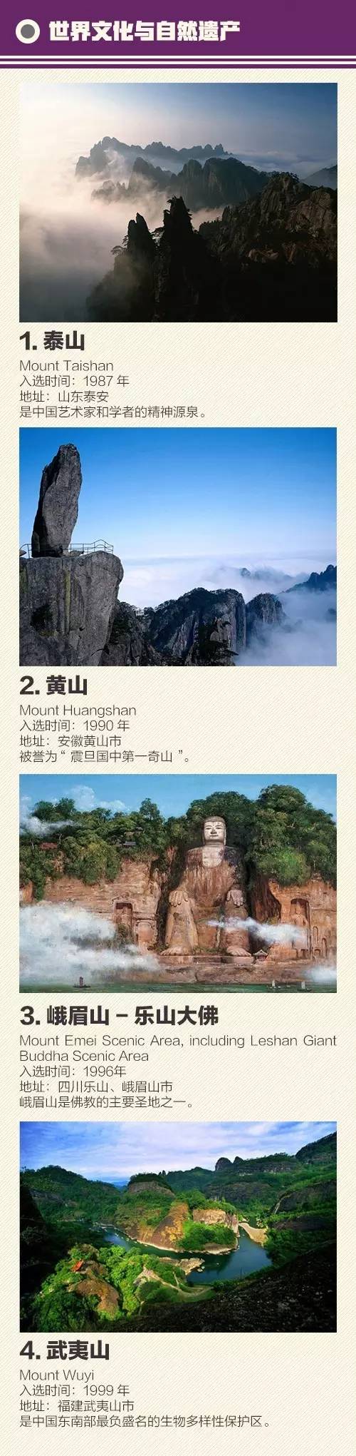 中国50个“世界遗产”地点全名录，一生中要去一次！